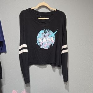 Fifth Sun Black NASA Women's Cropped Long Sleeve Size Xl